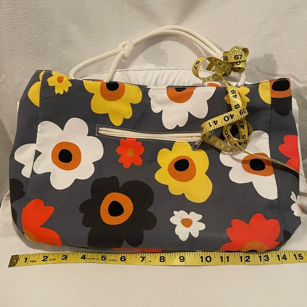 Farmhouse is My Style Floral Canvas Tote Bag - Gray, Red, Orange and Yellow - Picture 10 of 12